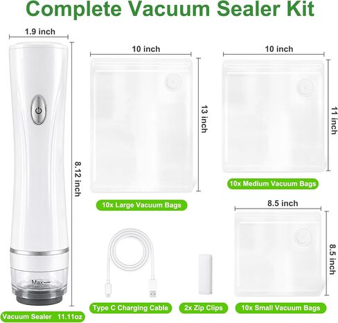 Higfra Vacuum Sealer for Food 30 Reusable Bags & 20ml Tank in Kuwait