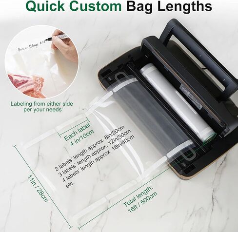 Vacuum Sealer Bags for Food 11 in 16 ft Custom Size w/Label Area in Kuwait