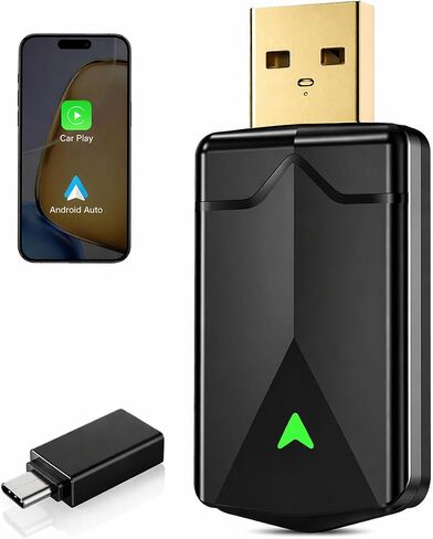Wireless CarPlay Adapter– Android Auto Wireless Adapter, 5.8GHz Wi-Fi Plug & Play,Mini and Stable iOS 10+/Android 10+, Fast Auto-Connect for Cars 2016+ (1Pcs) in Kuwait