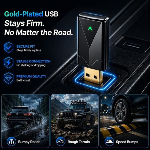 Wireless CarPlay Adapter– Android Auto Wireless Adapter, 5.8GHz Wi-Fi Plug & Play,Mini and Stable iOS 10+/Android 10+, Fast Auto-Connect for Cars 2016+ (1Pcs) in Kuwait