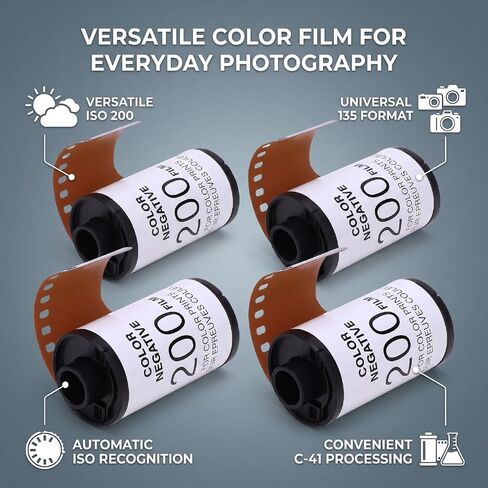 Pomya 35mm Color Film Iso 200 C41 Dx Coded 4 Pack Portrait in Kuwait