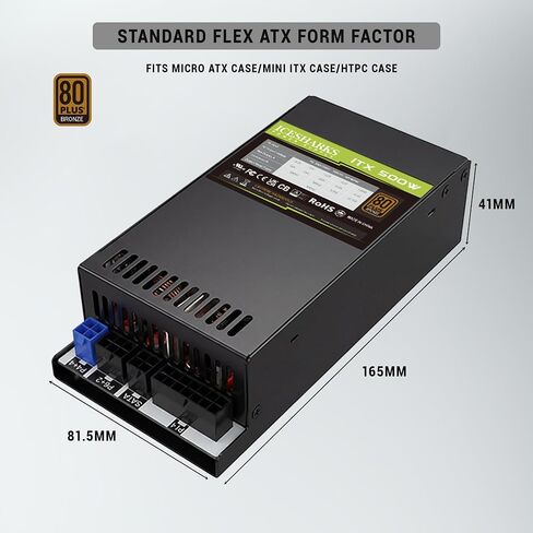 500w 80+ Bronze-Rated Fully Modular Power Supply, mini ITX/Flex ATX / 1U,Featuring Full-Range Active PFC90-264v, mini Servers/NAS/HTPC/and Rack-Mounted PSU in Kuwait