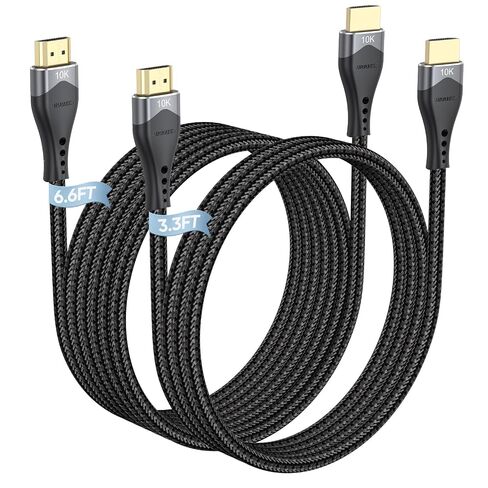 10K 8K HDMI Cable 3.3FT & 6.6FT 2-Pack, 48Gbps HDMI 2.1 Cable in Kuwait