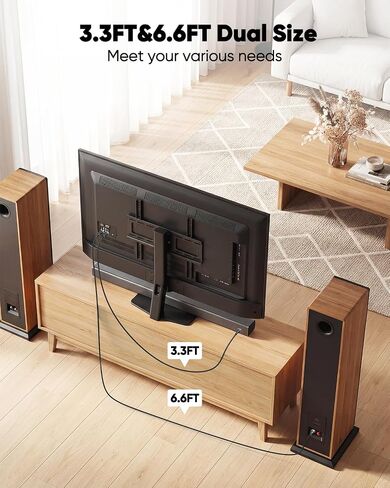 10K 8K HDMI Cable 3.3FT & 6.6FT 2-Pack, 48Gbps HDMI 2.1 Cable in Kuwait