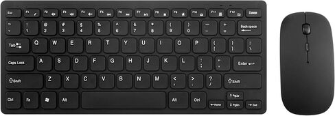 Wireless Keyboard and Mouse Combo, 2.4GHz, 78 Key, Black, for Office Work in Kuwait