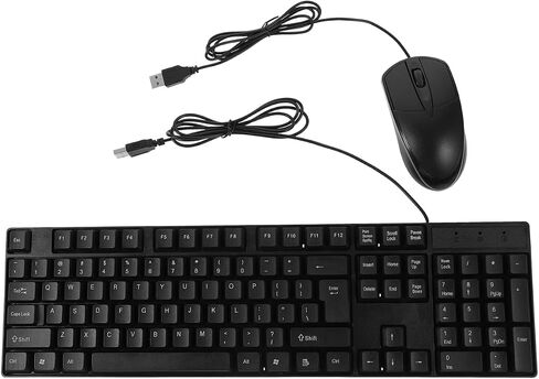 Artibetter Wired USB Keyboard and Mouse Combo Black 104 Keys Full Size in Kuwait