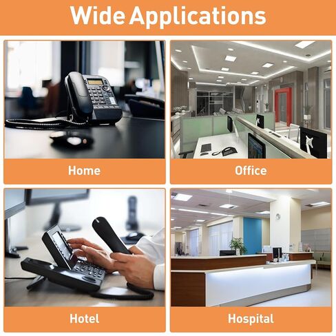 Rindion 3PCS Phone Cord for Landline, 10 Ft Uncoiled/1.2 Ft Coiled Telephone Cord, Universally Phone Cable for Use in Home or Office(Black) in Saudi Arabia