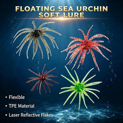20 piece sea Urchin Bait Set, 3.9-inch sea bass Bait, Soft Plastic Bait in Kuwait