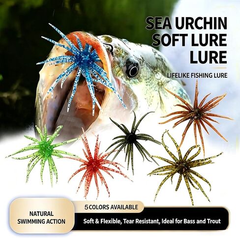 20 piece sea Urchin Bait Set, 3.9-inch sea bass Bait, Soft Plastic Bait in Kuwait