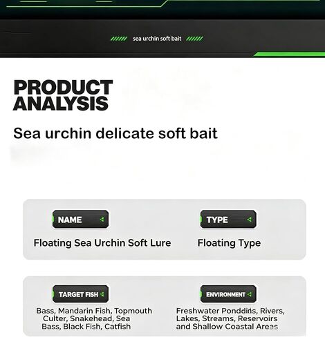 20 piece sea Urchin Bait Set, 3.9-inch sea bass Bait, Soft Plastic Bait in Kuwait