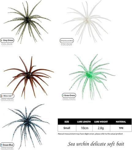 20 piece sea Urchin Bait Set, 3.9-inch sea bass Bait, Soft Plastic Bait in Kuwait