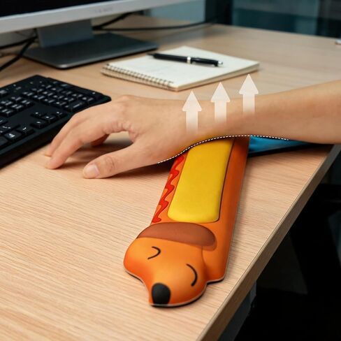YOBRO Hot Dog Dachshund Wrist Rest for Keyboard – Funny Ergonomic Palm Support for Typing, Cute Desk Decor in Kuwait