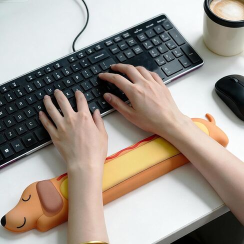 YOBRO Hot Dog Dachshund Wrist Rest for Keyboard – Funny Ergonomic Palm Support for Typing, Cute Desk Decor in Kuwait