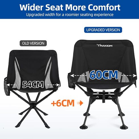 Trakiom Portable Folding Chair 360 Swivel Outdoor Camping Supports 330 LBS in Saudi Arabia