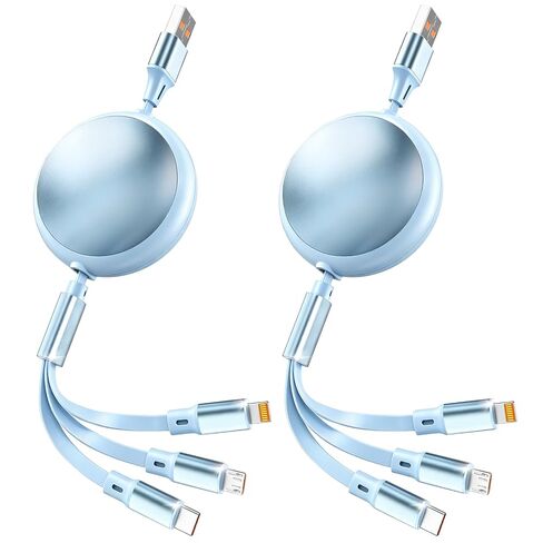 3 in 2 Multi Charging Cable, Retractable Car Charger for Multiple Devices in Saudi Arabia