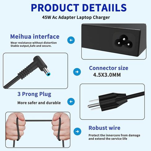 45W 2.31A Laptop Charger Compatible with HP TPN-DA16 L25296-001 R-41013323 in Kuwait