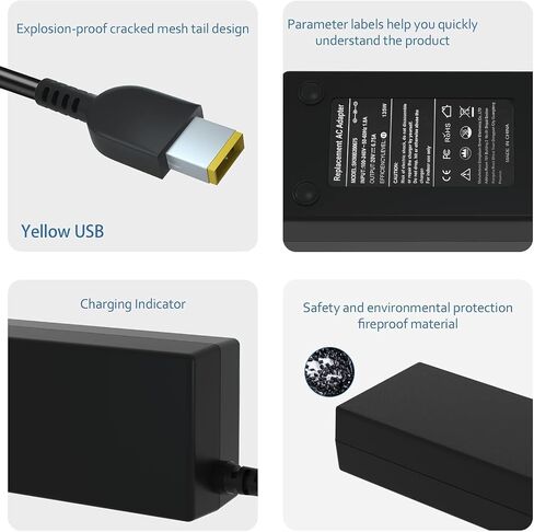 135W Power Cord for Lenovo ThinkPad Docking Station Yellow Tip in Kuwait