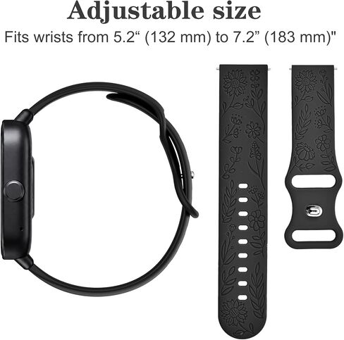 Sunnyson 5 Pack Veryfit Smart Watch Bands, 22mm Soft Silicone Sport Bands for IDW13 IDW16 IDW19 IDW25 IDW26 IDW28 Smartwatch, Quick Release Flower Silicone Straps Replacement Wristband in Kuwait