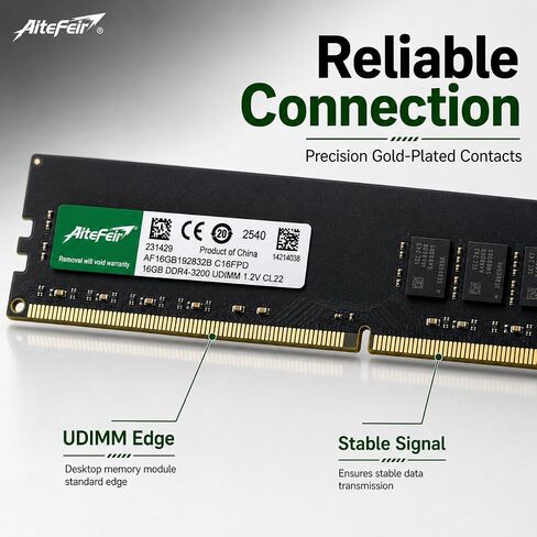 16GB DDR4 3200MHz Desktop RAM, PC4-25600 288-Pin 1.2V High Performance Memory, Plug and Play Upgrade for Intel & AMD Gaming & Office PCs in Kuwait