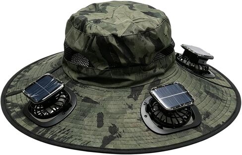 2026 Upgrade Three Solar Fan Hat, Wide Brim Detachable Sun Hat for Outdoor Fishing Hiking Gardening in Kuwait