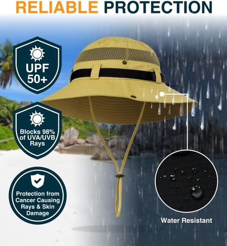 GearTOP UPF 50+ Safari Hats for Women Sun Hats for Men & Women, Mens Bucket Hat Hiking Golf Beach & Fishing Hat for Men in Kuwait