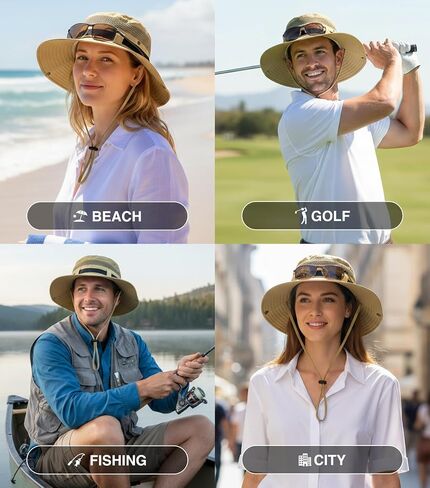 GearTOP UPF 50+ Safari Hats for Women Sun Hats for Men & Women, Mens Bucket Hat Hiking Golf Beach & Fishing Hat for Men in Kuwait