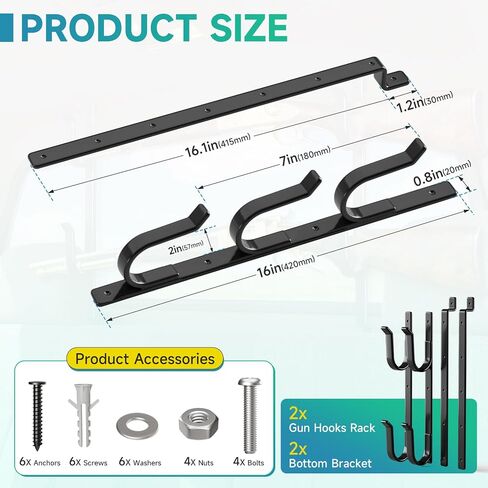 Rear Window Gun Rack for Truck, Heavy Duty 3 Rifle/Shotgun Holder in Kuwait