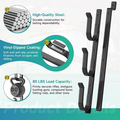 Rear Window Gun Rack for Truck, Heavy Duty 3 Rifle/Shotgun Holder in Kuwait