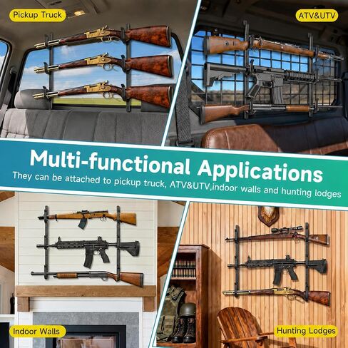 Rear Window Gun Rack for Truck, Heavy Duty 3 Rifle/Shotgun Holder in Kuwait