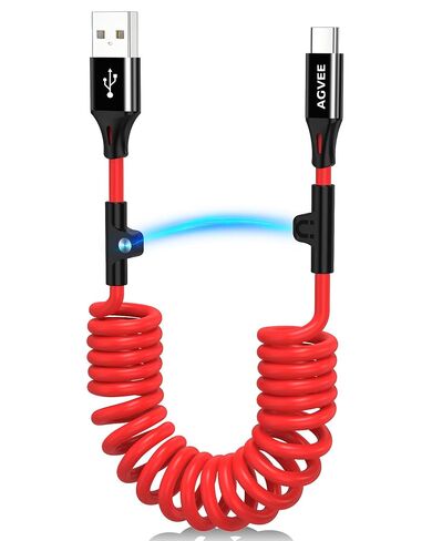 AGVEE 3ft Coiled USB-C to Lightning Cable [MFI Certified] Carplay in Kuwait