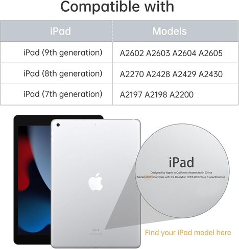 MoKo Clear Case for iPad 9th/8th/7th Gen 2021/2020/2019, Clear in Kuwait