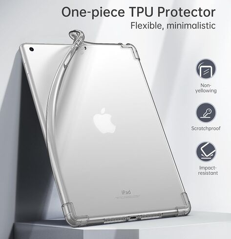 MoKo Clear Case for iPad 9th/8th/7th Gen 2021/2020/2019, Clear in Kuwait