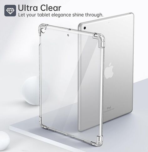 MoKo Clear Case for iPad 9th/8th/7th Gen 2021/2020/2019, Clear in Kuwait