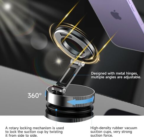 YAOKEEP Magnetic Car Phone Holder, Vacuum Magnetic Phone Mount in Kuwait