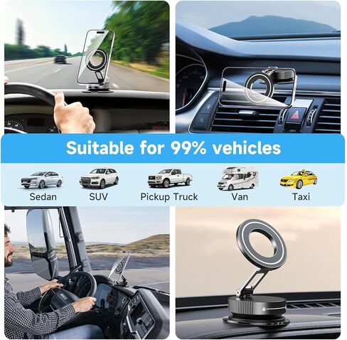 YAOKEEP Magnetic Car Phone Holder, Vacuum Magnetic Phone Mount in Kuwait