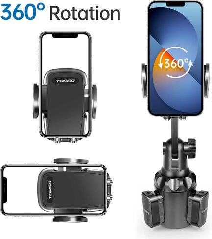 TOPGO Cup Phone Holder for Car, [No Shaking & Stable & Adjustable Pole] Car Cup Holder Phone Mount, Cell Phone Cradle for iPhone 14, Samsung and More Smart Phone - Black in Kuwait