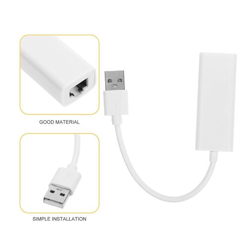 HOMSFOU USB 2.0 to Rj45 Ethernet Network Adapter, 10/100/1000mbps White in Kuwait