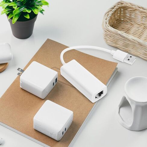 HOMSFOU USB 2.0 to Rj45 Ethernet Network Adapter, 10/100/1000mbps White in Kuwait