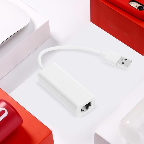 HOMSFOU USB 2.0 to Rj45 Ethernet Network Adapter, 10/100/1000mbps White in Kuwait