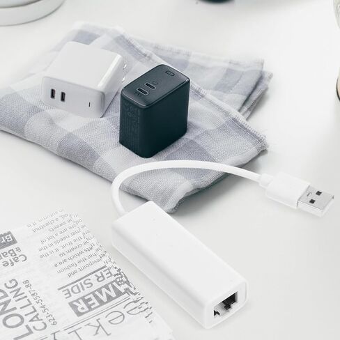 HOMSFOU USB 2.0 to Rj45 Ethernet Network Adapter, 10/100/1000mbps White in Kuwait