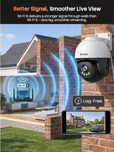 Tenda 5MP QHD Outdoor Pan/Tilt Wi-Fi Security Camera, 360° Full Coverage, Color Night Vision, AI Human/Vehicle/Motion Detection, 2-Way Talk, IP65, WiFi 6,24/7 Plug-in Guard for Your Yard (CH7 2.0) in Saudi Arabia