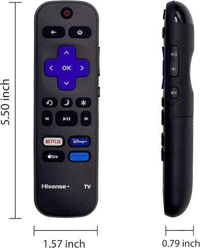 جهاز تحكم عن بعد بديل من OEM لعام 2024 متوافق مع جميع تلفزيونات Hisense Smart 4K roku Ultra HDTV وليس لـ roku Box Stick (Netflix/Disney+/ Apple TV+/ Prime Video+) in Kuwait