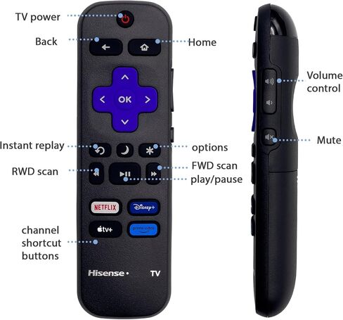 جهاز تحكم عن بعد بديل من OEM لعام 2024 متوافق مع جميع تلفزيونات Hisense Smart 4K roku Ultra HDTV وليس لـ roku Box Stick (Netflix/Disney+/ Apple TV+/ Prime Video+) in Kuwait