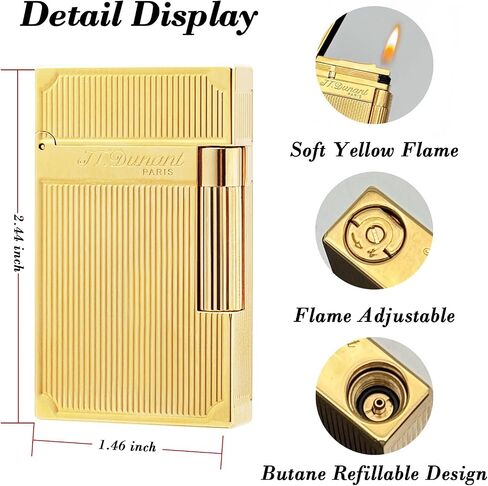 Classic Brass Lighter Ligne 2 Style – Iconic “Ping" Sound (Gold) in Kuwait