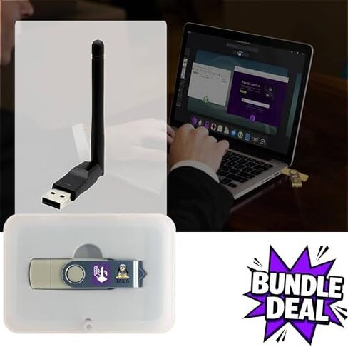 Tails Linux USB + Plug-and-Play WiFi Adapter Kit Bundle in Kuwait
