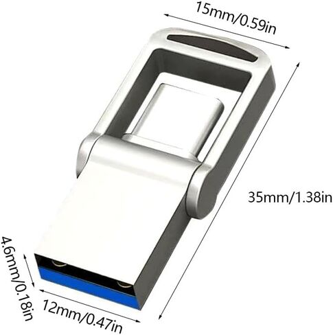 64GB/32GB USB Flash Drive Dual USB 3.0 Flash Drive USB A & Type C Silver Thumb Drive UDP-Tech Type C Flash Drive Portable USB Flash Drive for Computer Mac Smartphone Tablet (32, GB) in Kuwait