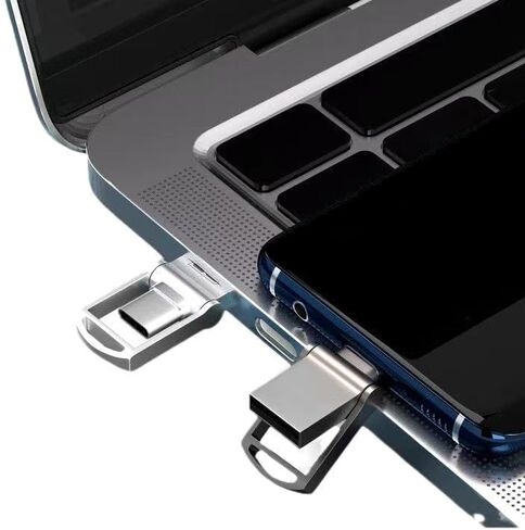 64GB/32GB USB Flash Drive Dual USB 3.0 Flash Drive USB A & Type C Silver Thumb Drive UDP-Tech Type C Flash Drive Portable USB Flash Drive for Computer Mac Smartphone Tablet (32, GB) in Kuwait