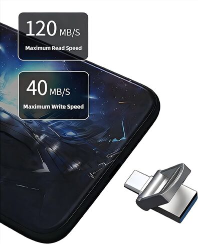 64GB/32GB USB Flash Drive Dual USB 3.0 Flash Drive USB A & Type C Silver Thumb Drive UDP-Tech Type C Flash Drive Portable USB Flash Drive for Computer Mac Smartphone Tablet (32, GB) in Kuwait