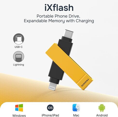 MFi iPhone Flash Drive 512GB, Smart App Backup, USB-C & Lightning in Saudi Arabia