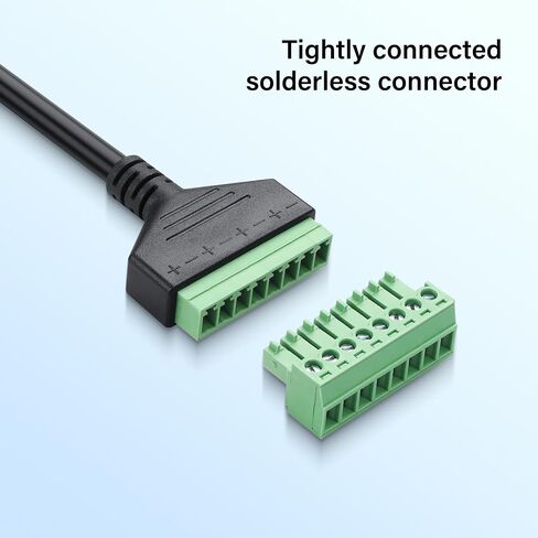 DB9 RS232 Female to 8 Pin Screw Solderless Terminal Extension Cable for Extended Use of Computer Hosts or Display Devices via Network Cable(0.3M) in Kuwait